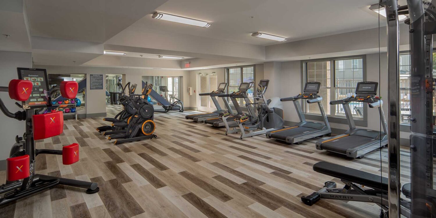 Fitness gym center with gym equipment