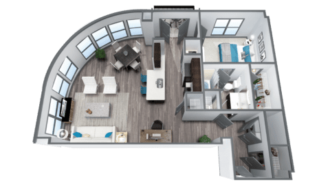 Spacious 1 bedroom floorplan with ample room for living and relaxation