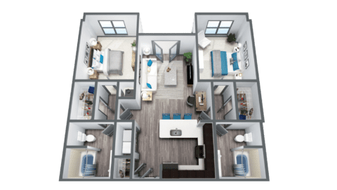 Spacious 2-bedroom floorplan offering ample room for comfortable living