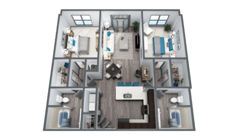 Generously sized 2-bedroom floorplan providing abundant space for living and relaxation